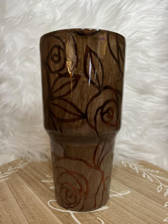 Wood Floral 30oz. Big Cup